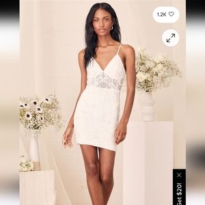 Lulus Delightfully Festive White Sequin Sleeveless Mini Sz S New